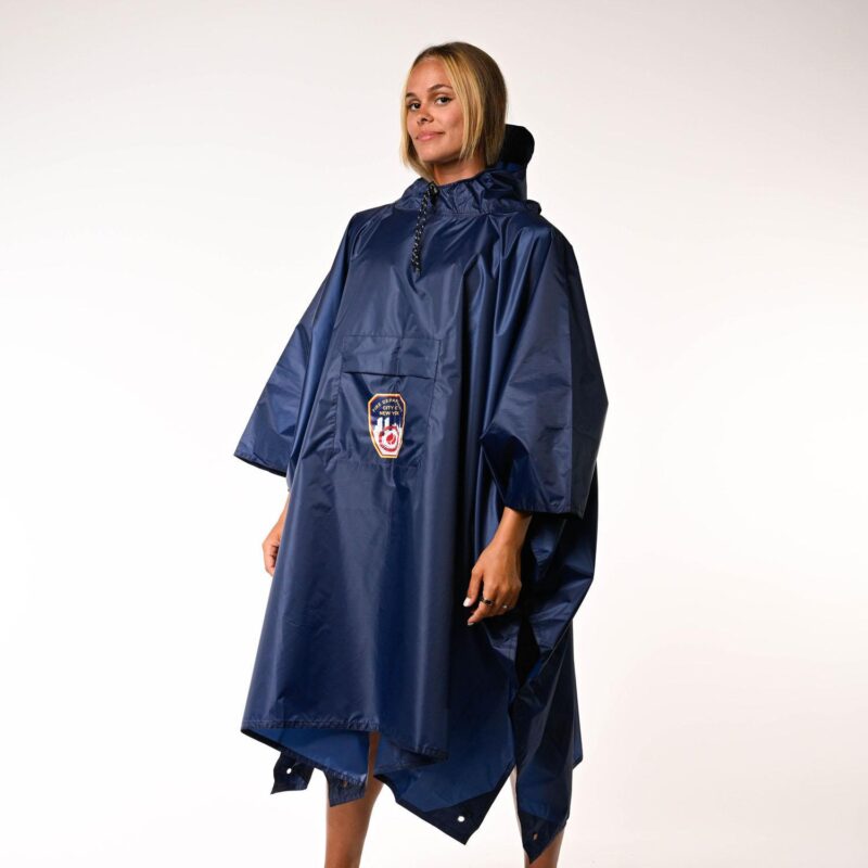 FDNY Lightweight Reusable Hooded Poncho (Blue) - Image 4