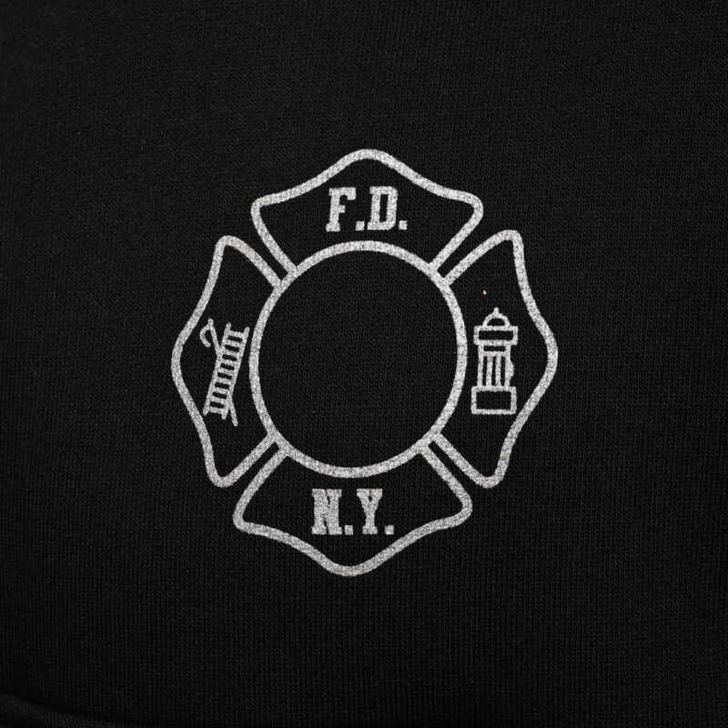 FDNY Black 1/4 Zip Sweatshirt with Emblem Patch & Flag - Image 7