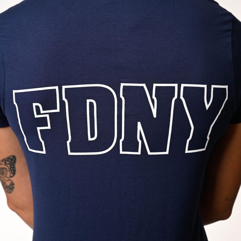 Ladies V-Neck Maltese Cross T-Shirt (Navy) - Image 3