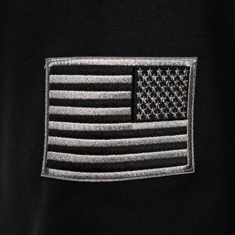 FDNY Black 1/4 Zip Sweatshirt with Emblem Patch & Flag - Image 8