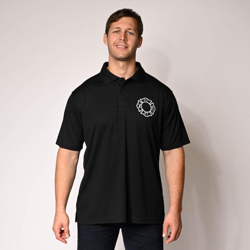 Maltese Cross Polo Shirt (Black) - Image 2