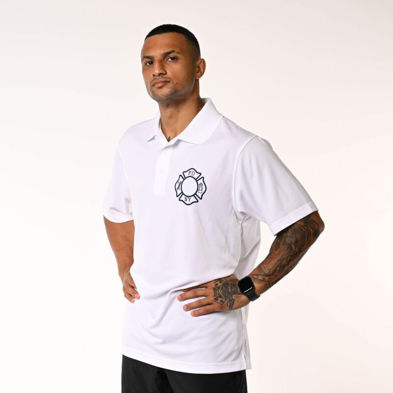 Maltese Cross Polo Shirt (White) - Image 3