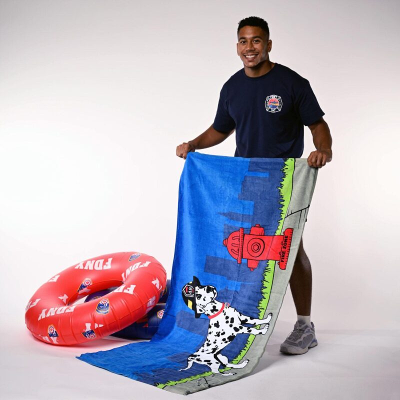 FDNY Beach Towel with Dalmatian & Carry Strap