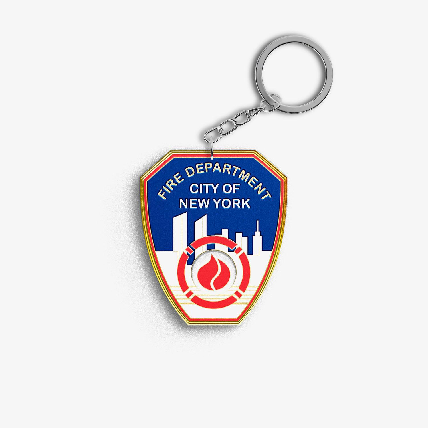 FDNY 9.11 25th Anniversary Emblem Patch Key Ring - Image 2