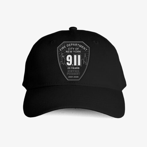 FDNY 9.11 25th Anniversary Shield Patch Hat (Silver)