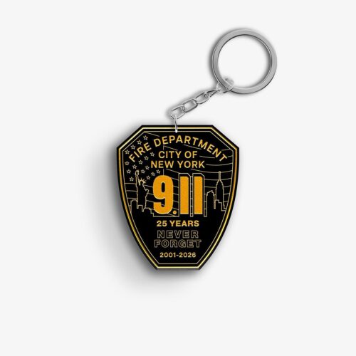 FDNY 9.11 25th Anniversary Emblem Patch Key Ring