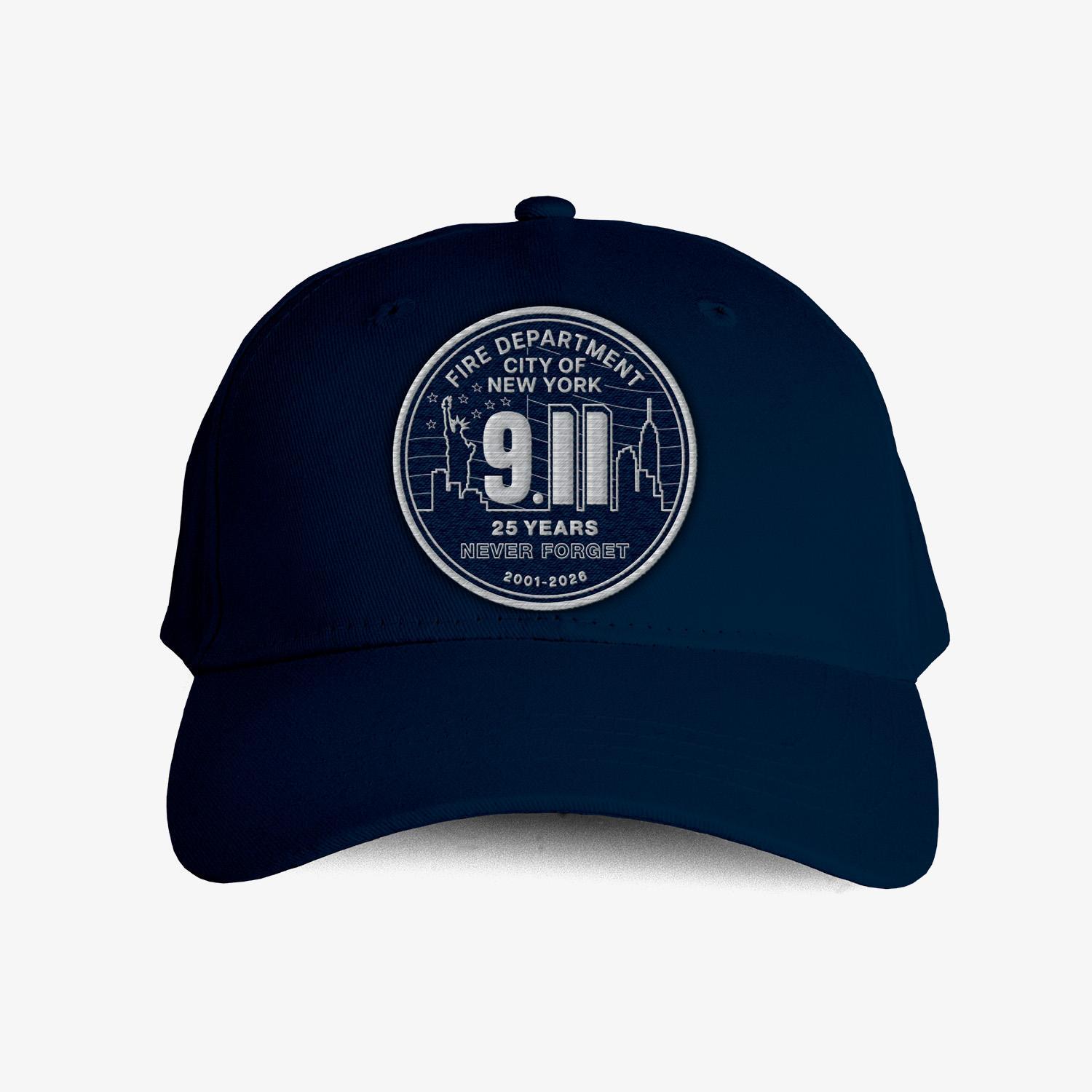 FDNY 9.11 25th Anniversary Round Emblem Hat - FDNY Shop