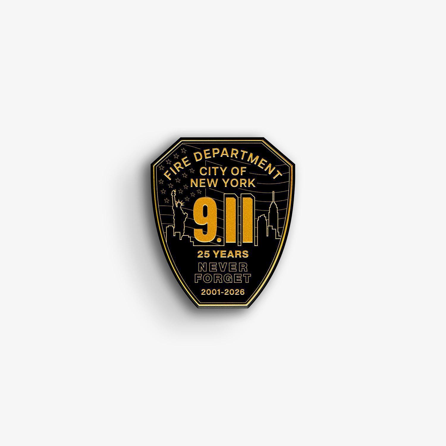 1″ FDNY 9.11 25th Anniversary Lapel Pin