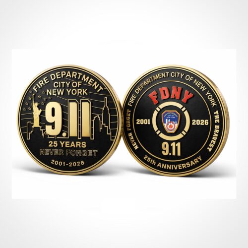 FDNY 9.11 25TH Anniversary Round Challenge Coin