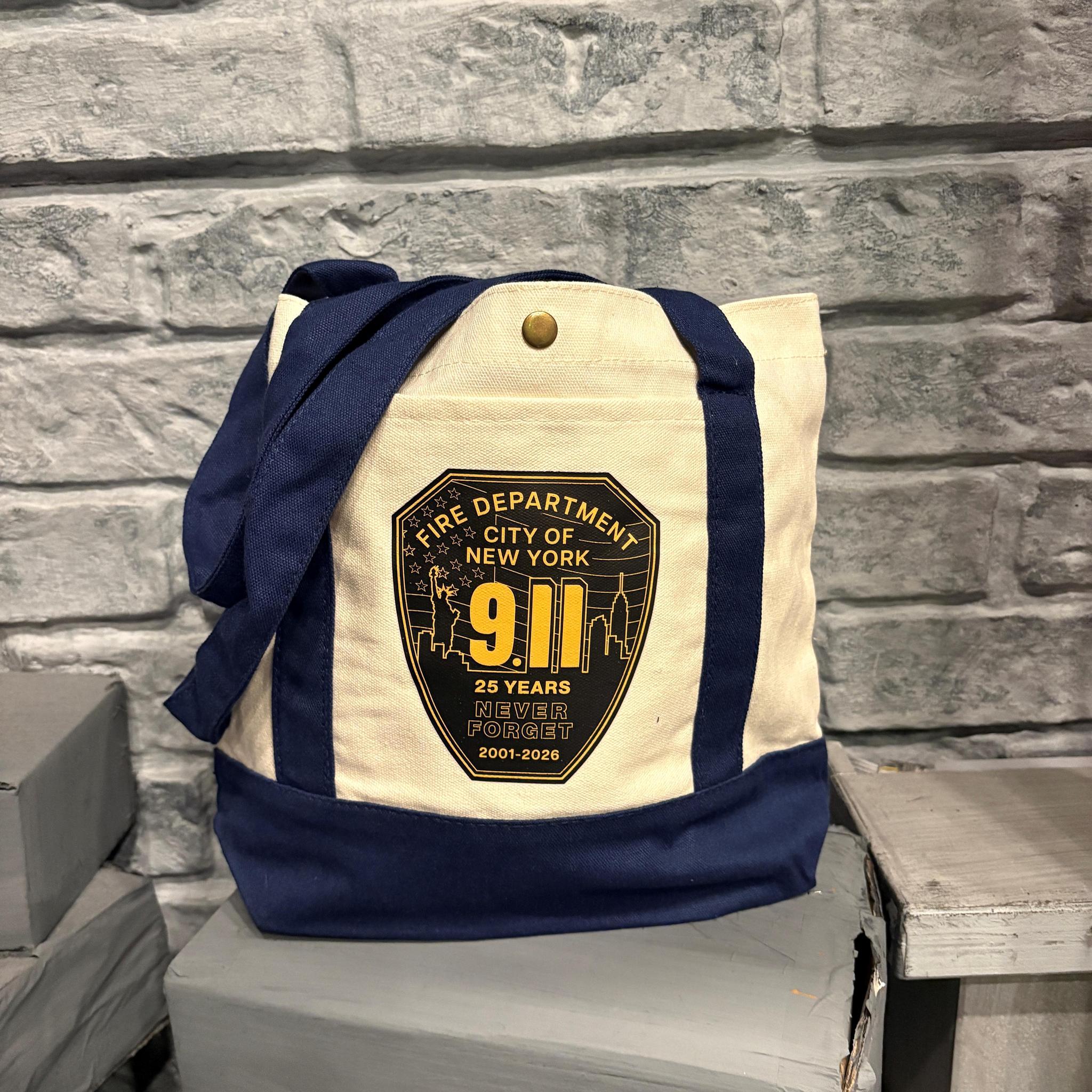 Small FDNY 25th Anniversary Canvas two tone Bag