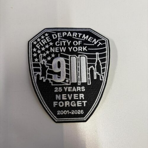 FDNY 9.11 25th Anniversary Patch- Silver